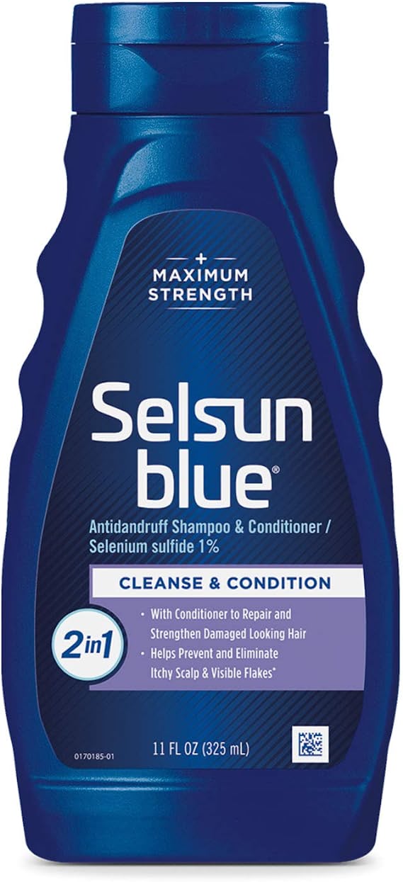 Maximum Strength Selsun Blue Antidandruff Shampoo & Conditioner Strengthen Damaged Looking Hair 11 Fl Oz (325 ml)