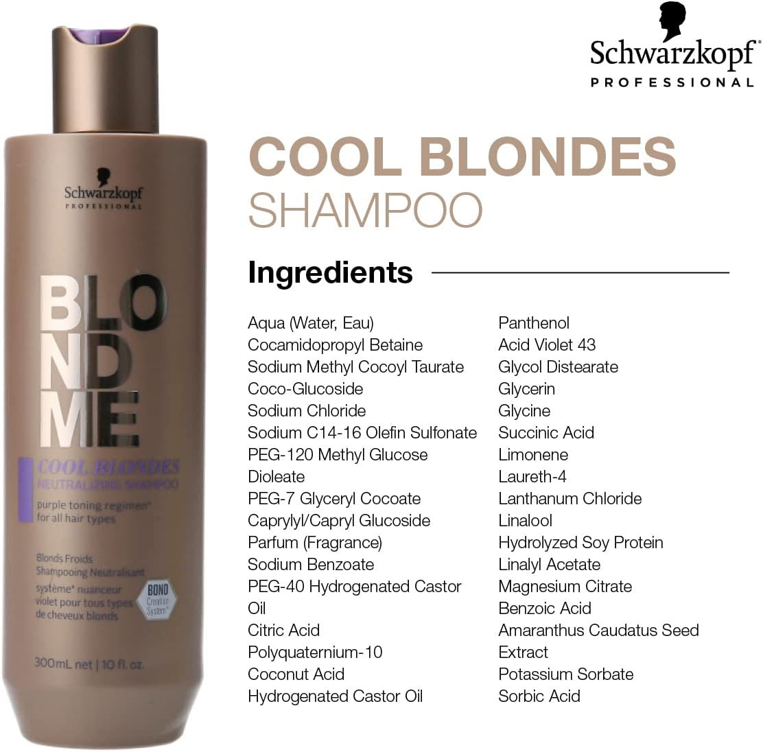 Schwarzkopf Professional BLONDME Cool Blondes Neutralizing Shampoo Purple toning regimen 300mL