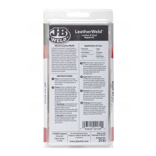 JB Weld LeatherWeld Leather & Vinyl Repair Kit No-Heat Repair System (2130)