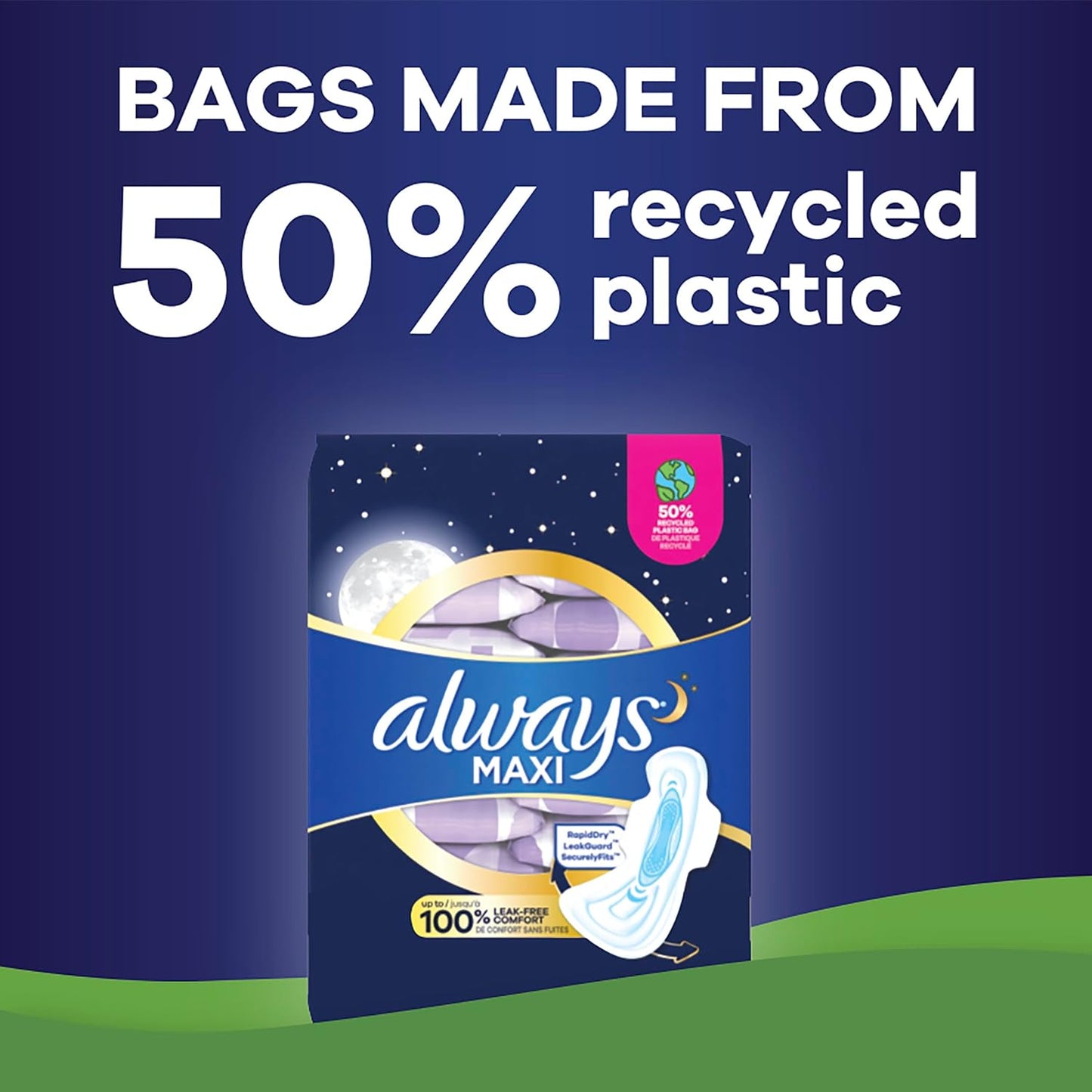 Always Maxi Extra Heavy Overnight Size 5 Pads with Flexi Wings, 36 Pads