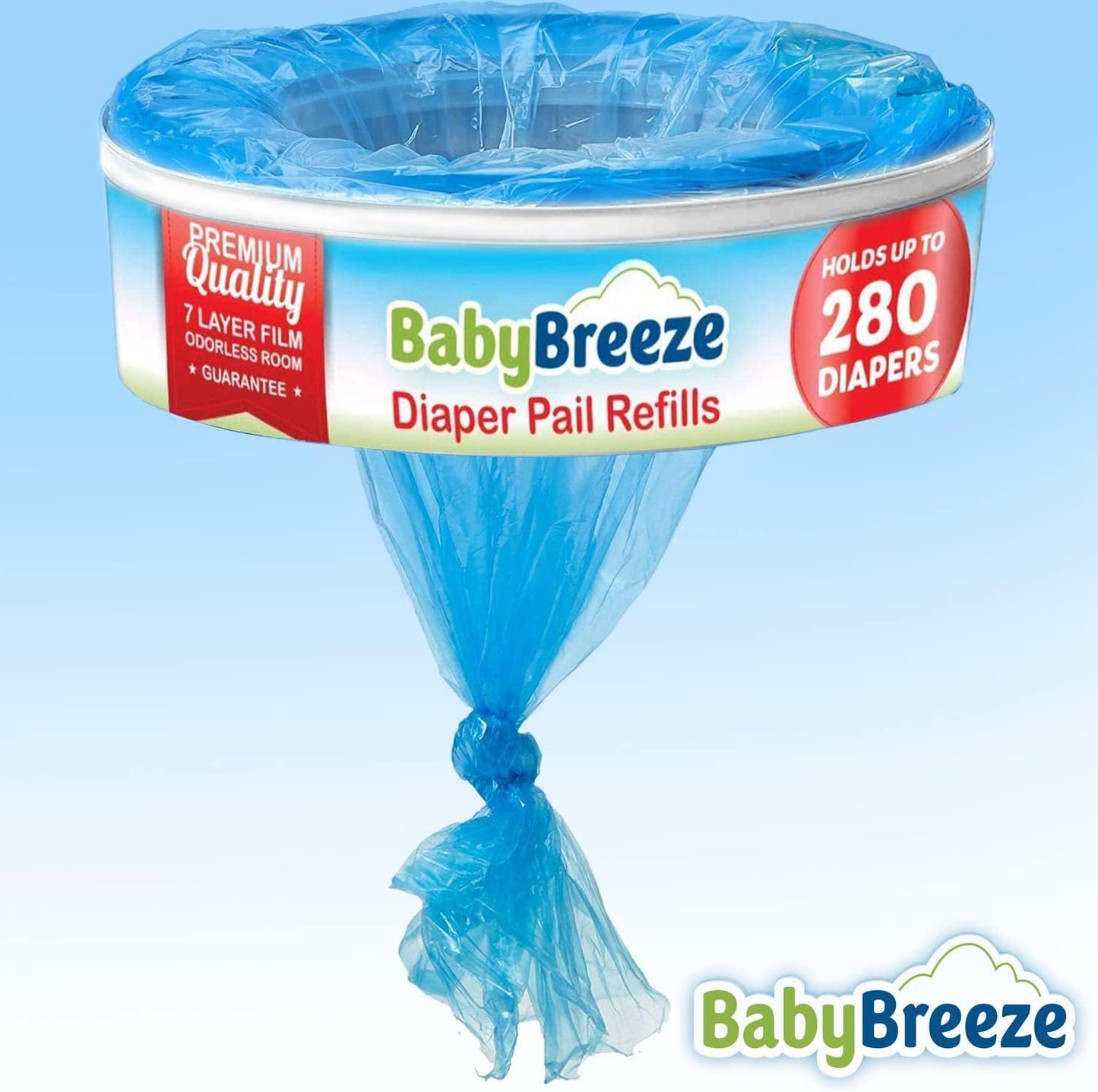 BabyBreeze Diaper Pail Refill Bags 280 Diaper Each (5 Count)