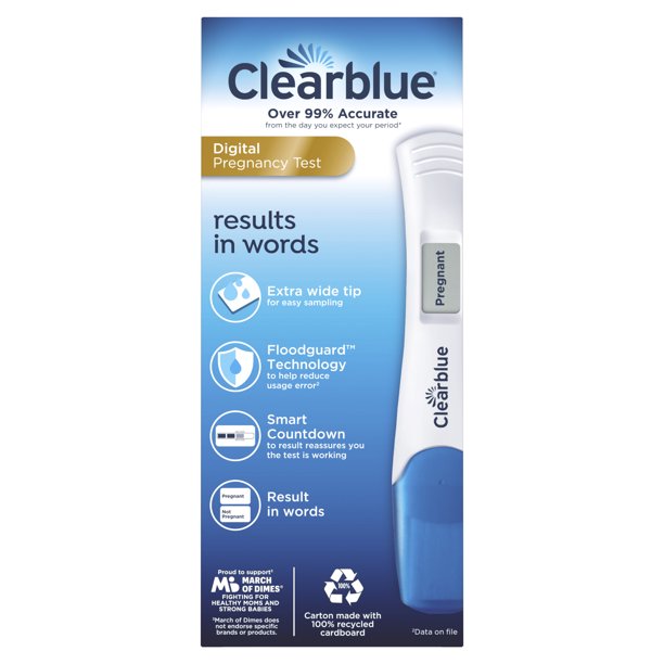 Clearblue Digital Pregnancy Test with Smart Countdown (3 Pregnancy Tests)