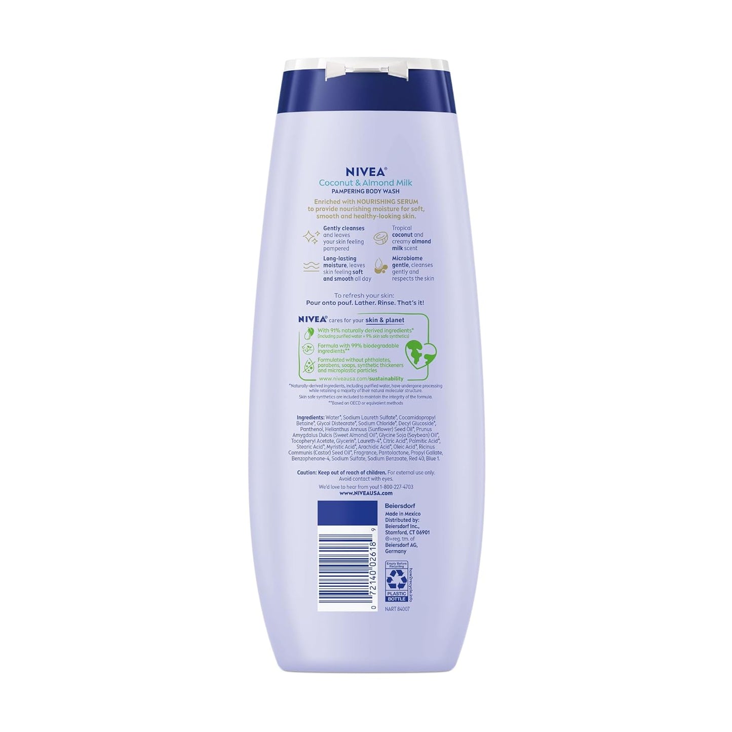 NIVEA Coconut & Almond Milk Pampering Body Wash, 591 ml / 20 fl oz