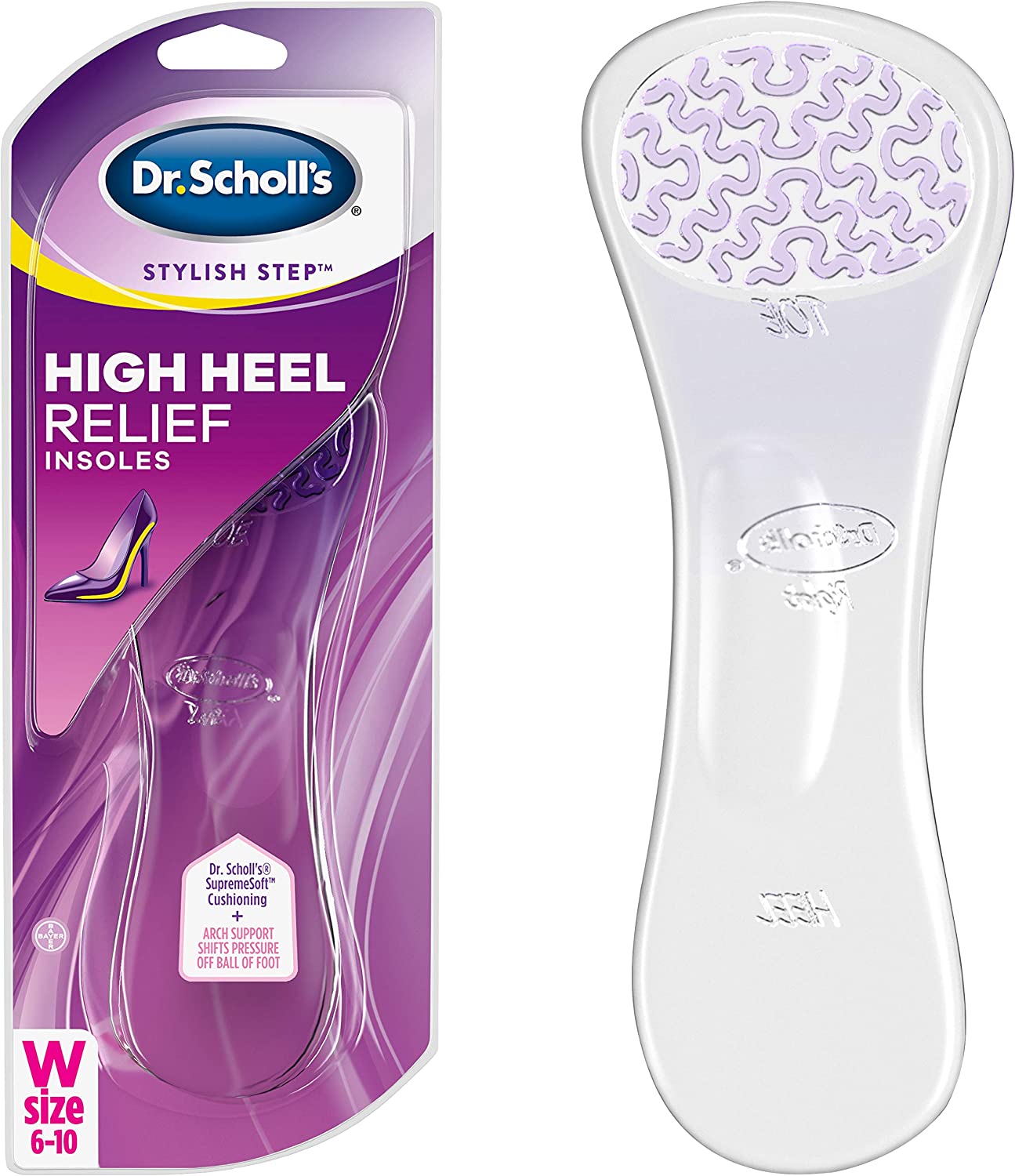 Dr. Scholl's Stylish Step High Heel Relief Insoles Size 6 - 10, 2 Count (Pack of 1)