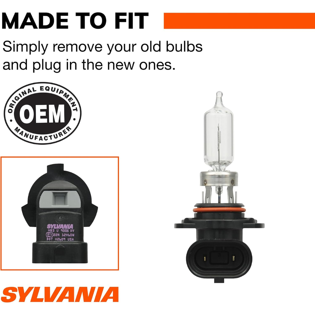 Sylvania 9005 Xtravision Halogen Headlight Bulb 12.8V 65W, 2 Lamps