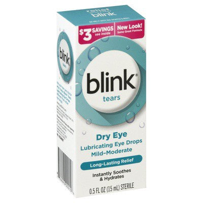 Blink Tears Dry Eye Lubricating Eye Drops, 0.5 fl.oz / 15ml (PACKAGING MAY VARY)