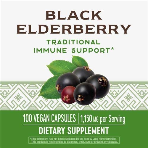 Nature's Way Black Elderberry 1,150 mg per Serving 100 Capsules