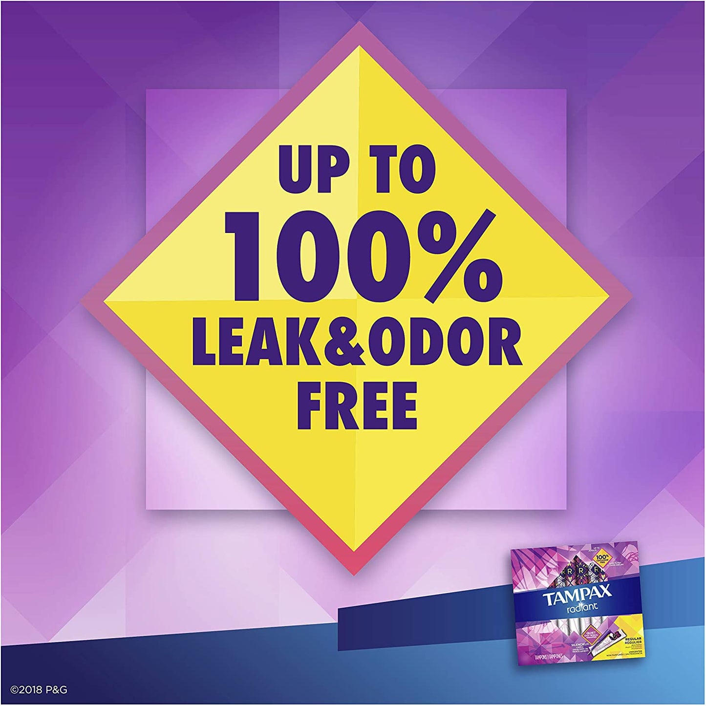 Tampax Radiant Regular & Super Absorbency Unscented Tampons, 28 Counts