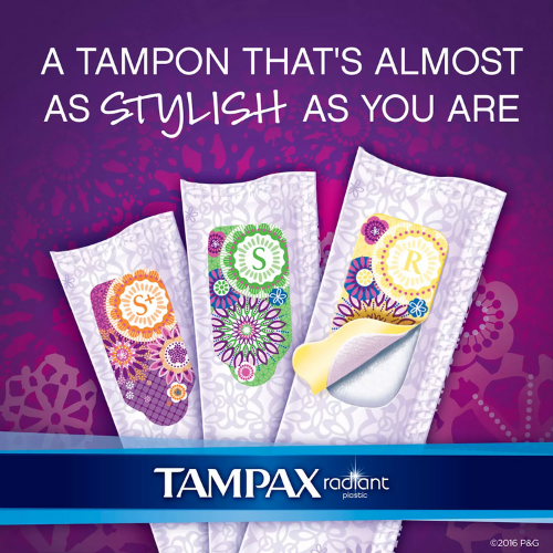 TAMPAX Radiant Tampons, Duo Pack 48 Regular &amp; 36 Super Absorbency, 84 Count