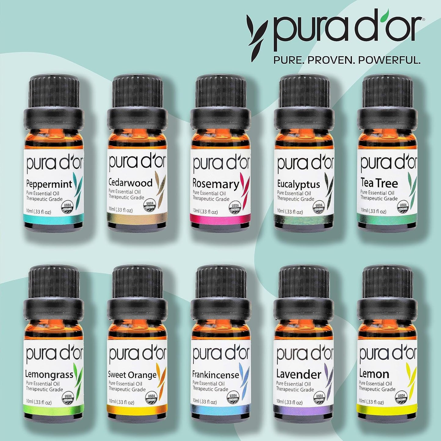 Pura D'or Pure Essential Oil Therapeutic Grace 10ml / .33 fl oz Each