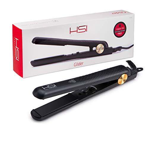 HSI Professional Ceramic Tourmaline Ionic Flat Iron, With Travel Size Argan Oil Leave In Hair Treatment, Worldwide Dual Voltage 110v-220v