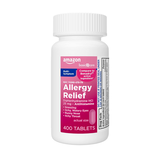 Basic Care Allergy Relief 20mg for Sneezing, Runny Nose , Itchy Throat 400 Tablets