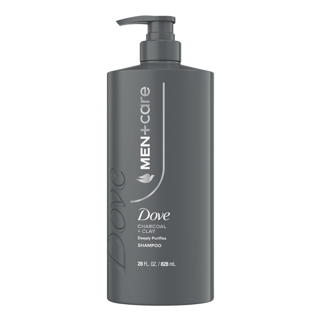 Dove Men + Care Charcoal + Clay Shampoo, 28 oz / 828 ml