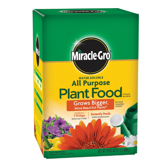 Miracle - Gro Water Soluble All Purpose Plant Food Grows Bigger More Beautiful Plants 1.5 lb