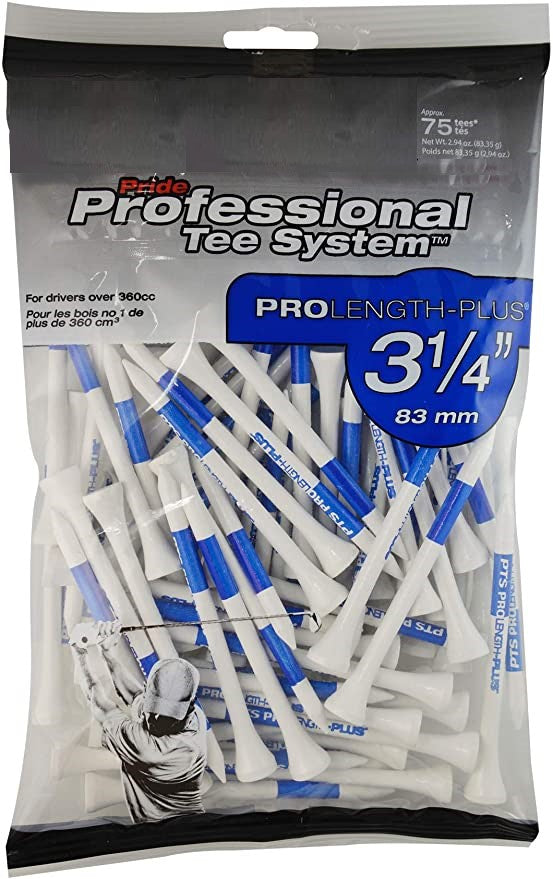 Pride Professional Tee System, 3 1/4 inch ProLength Plus Tee, 75 Count