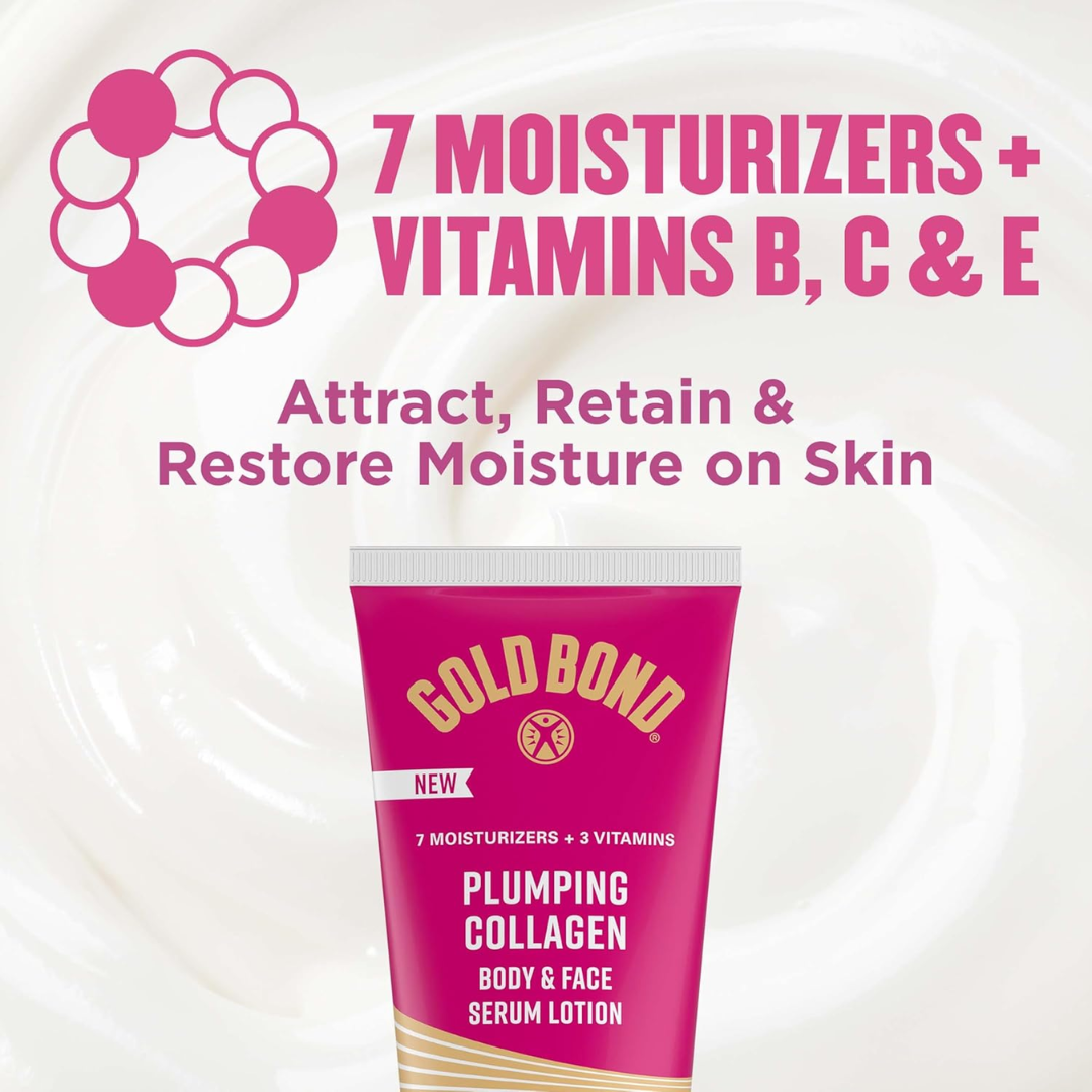 Gold Bond Plumping Collagen Body & Face Serum Lotion Cherry Blossom Scent, 8 oz / 226 g