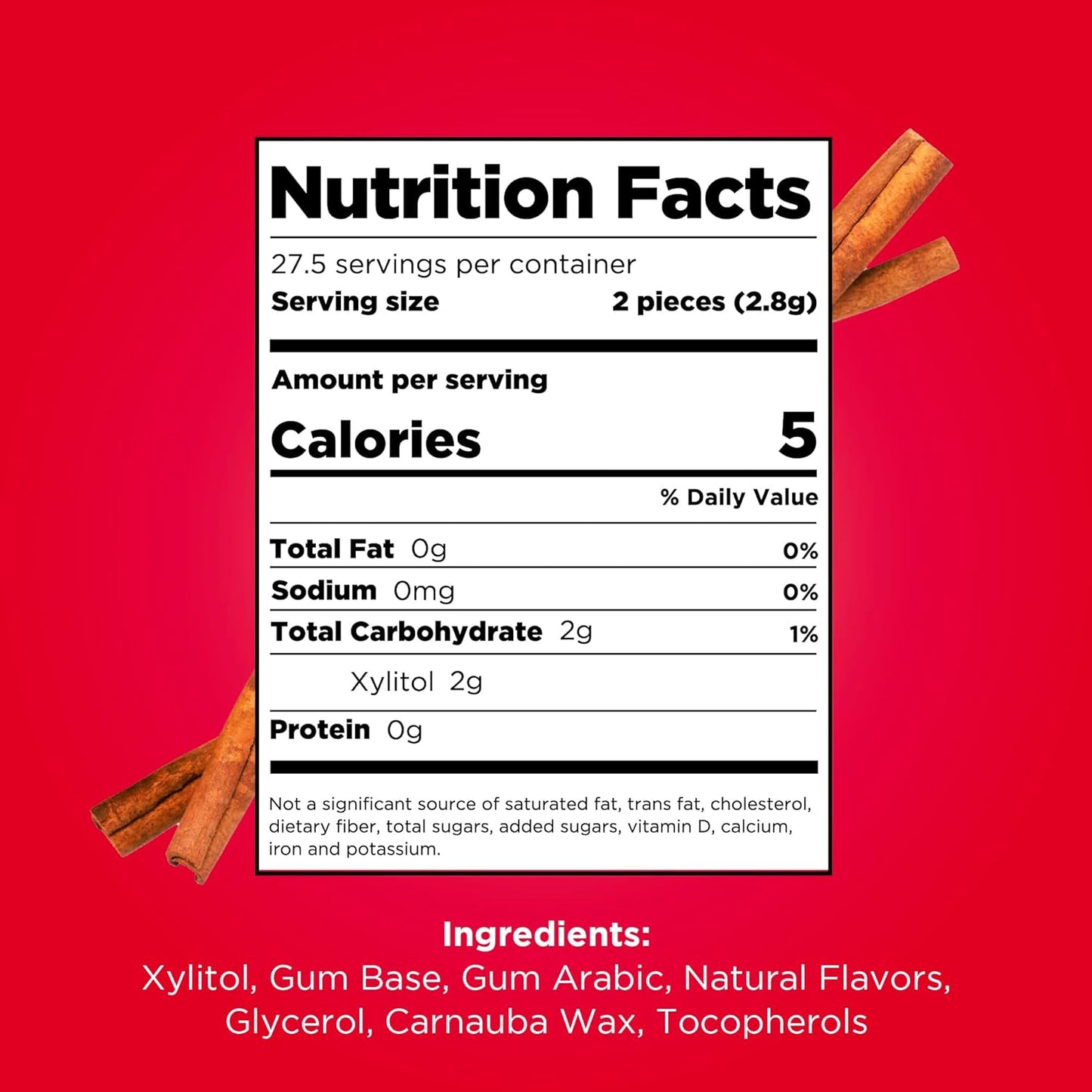 Pur Gum Aspartame Chewing Gum Cinnamon 55 Pieces