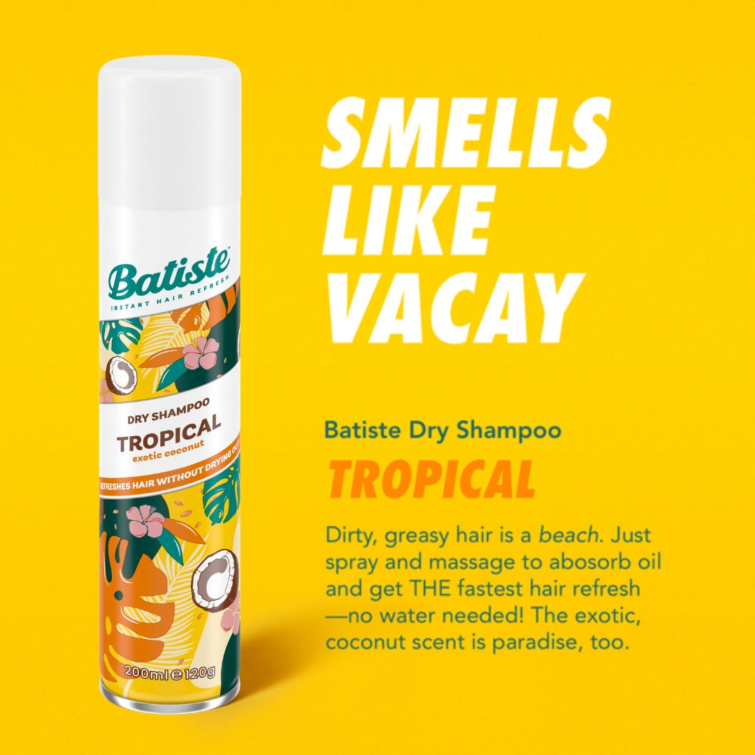 Batiste Dry Shampoo Tropical Vanilla Coconut, 200 ml / 120 g
