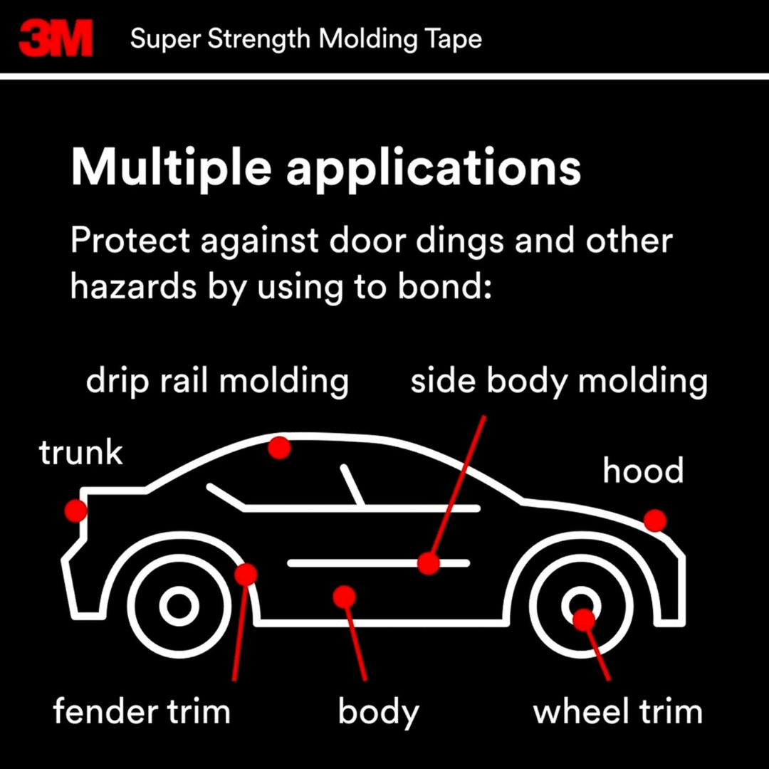 3M Auto Super Strength Molding Tape 3614 Stage 2, 1/2 in x 15 ft