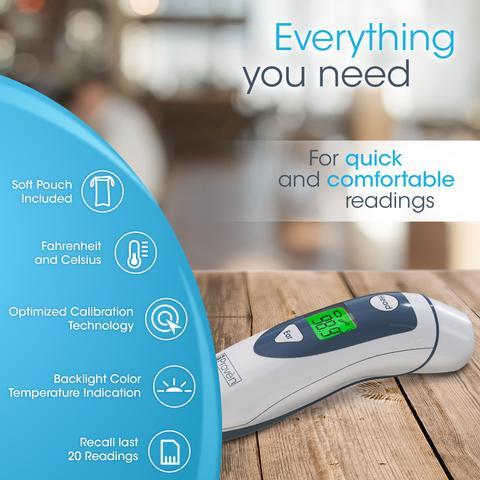 Medical Ear Thermometer with Forehead Function - iProven DMT-489 - Upgraded Infrared Lens Technology for Better Accuracy