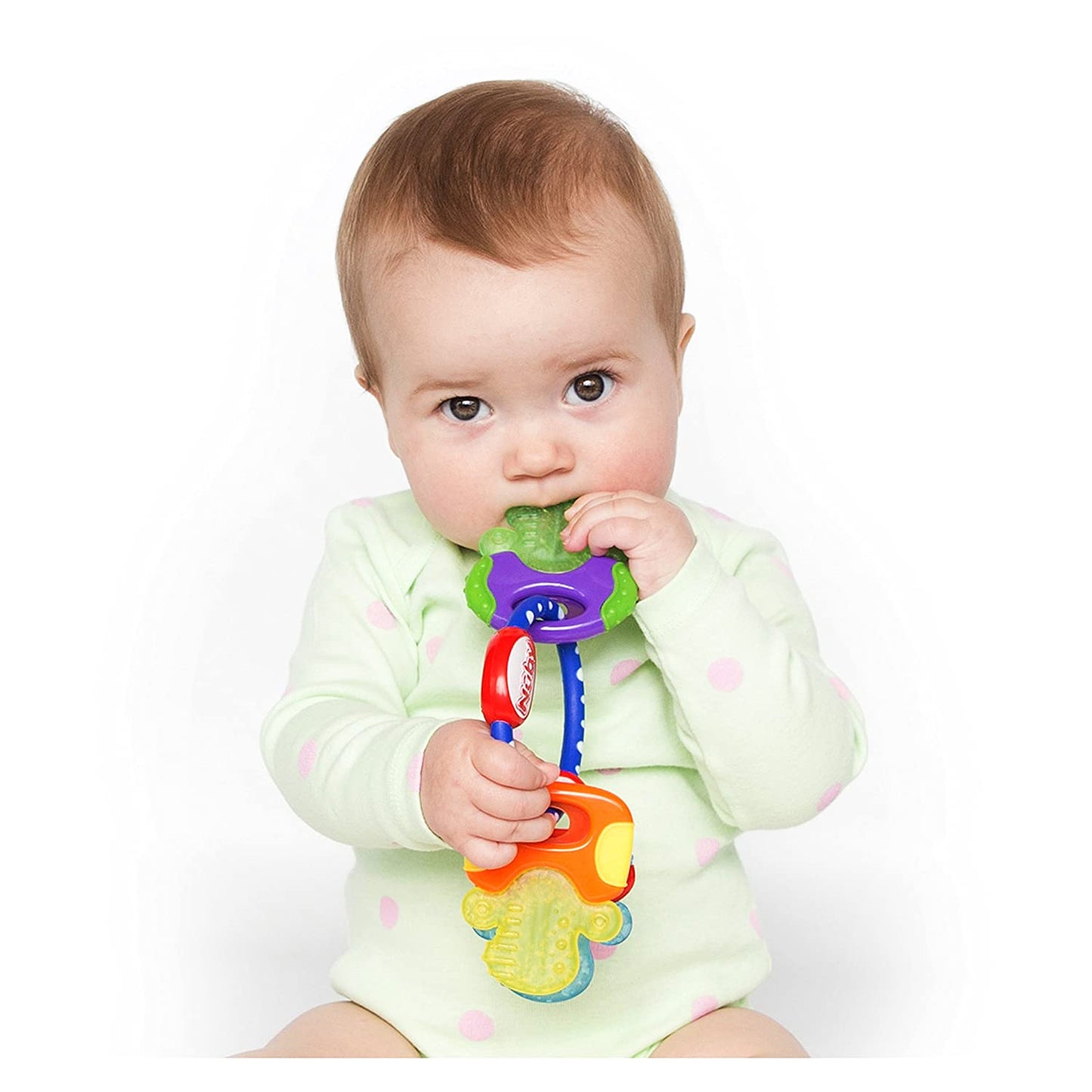 Nuby Ice Gel Soothing Teether Keys, Multiple Teething Surfaces for 3 Months + BPA Free