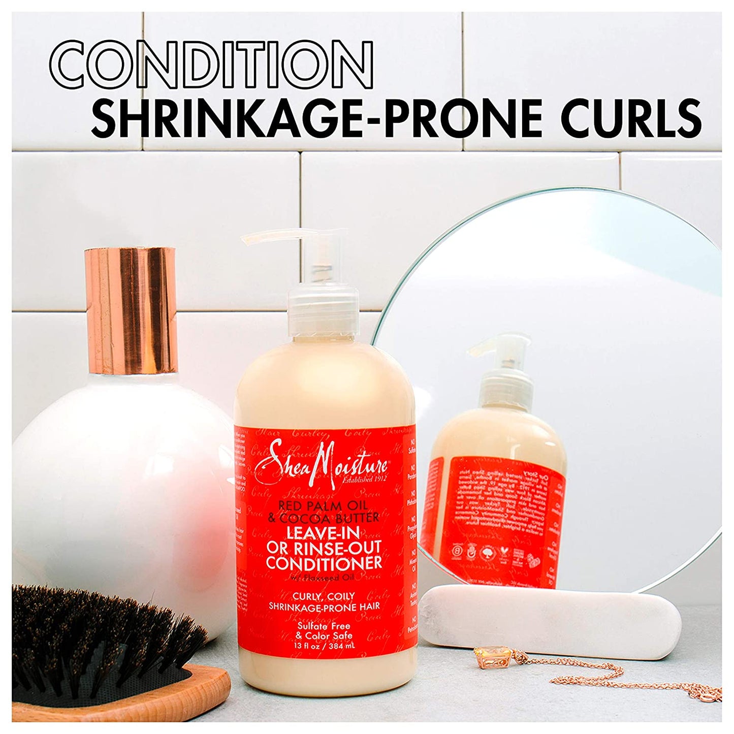 SheaMoisture Red Palm Oil & Cocoa Butter Leave-In or Rinse-Out Conditioner with Flaxseed Oil. 13 fl.oz / 384 ml