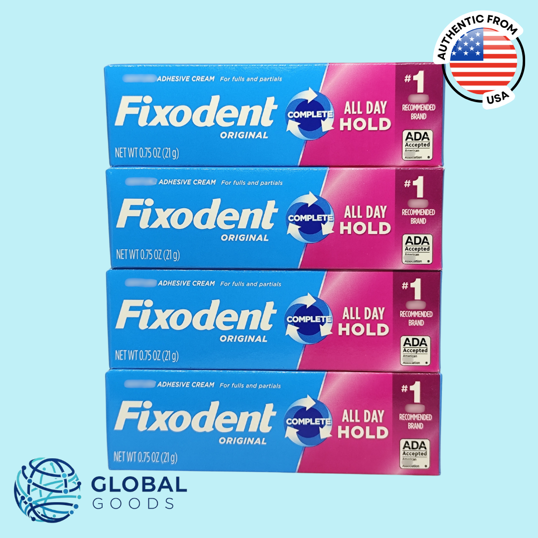 Fixodent Original Complete All Day Hold Adhesive Cream, 0.75 oz. / 24 g, 4-Pack