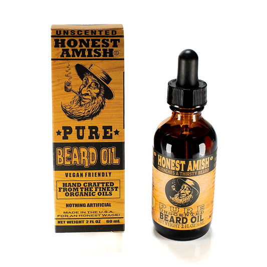 Honest Amish Pure Unscented Beard Oil 2 Oz (60ml)