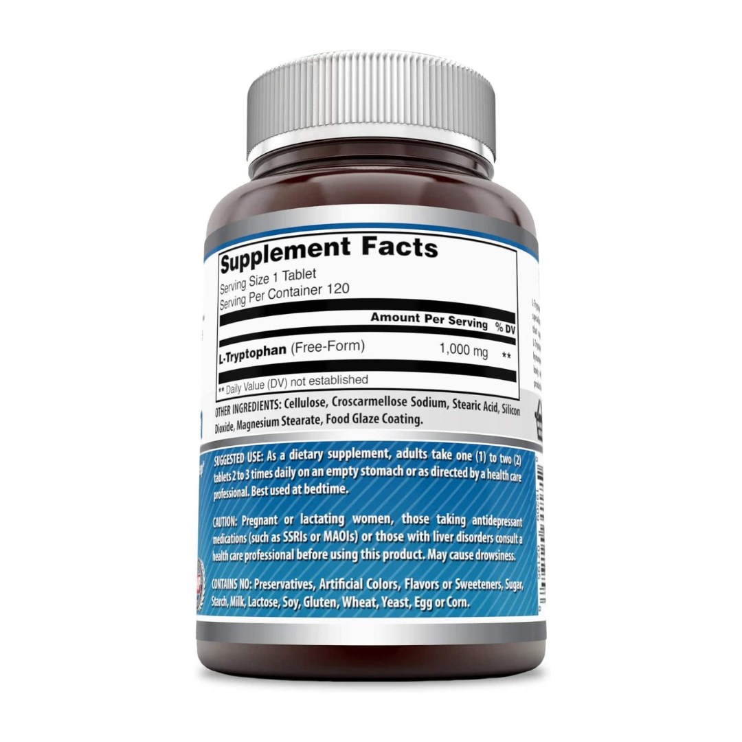 Amazing Nutrition Amazing Formulas L-Tryptophan 1000 Mg, 120 Tablets