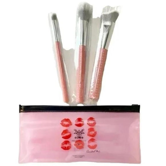 L a r u c e Beauty with Serviced by E Limited Pouch 3-Piece Contour Brush Set
