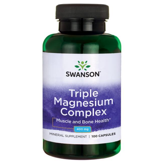Swanson Premium Triple Magnesium Complex 400 mg (100 Capsules)