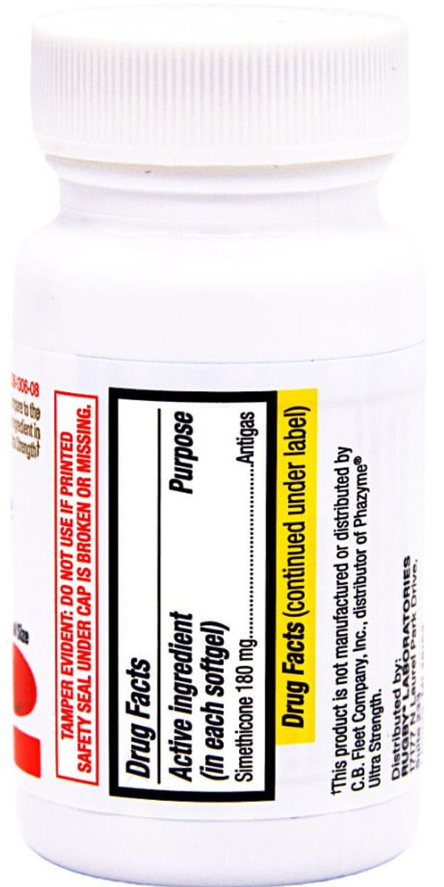 Rugby Ultra Strength Simethicone 180 mg Antigas 60 Softgels