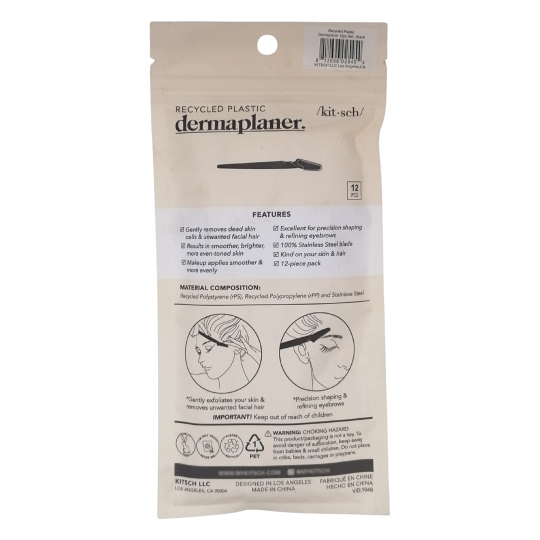Kitsch Recycled Plastic Dermaplaner Tool, 12 Pcs