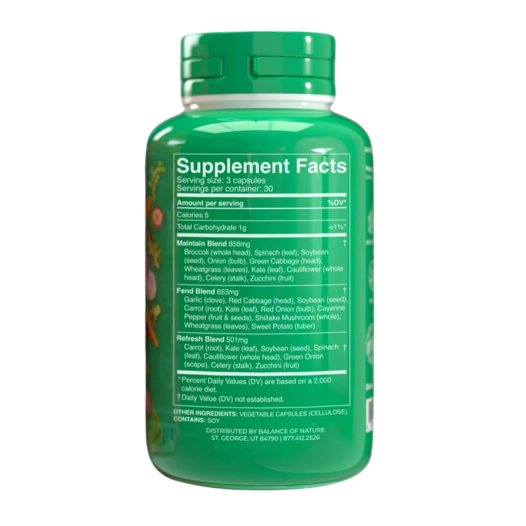 Balance of Nature Whole Produce Dietary Supplement, 90 Capsules