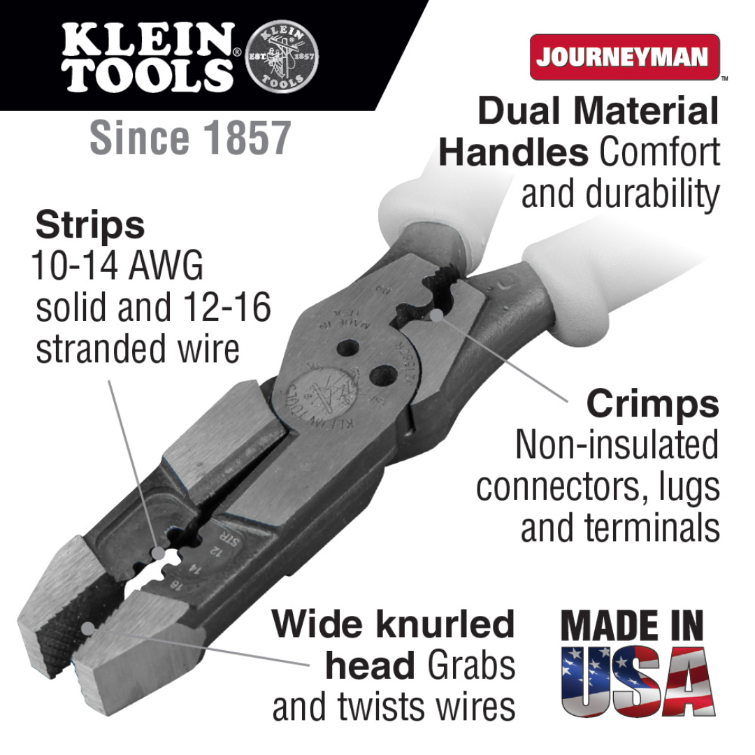Klein Tools Hybrid Pliers - Crimping 8", J215-8CR