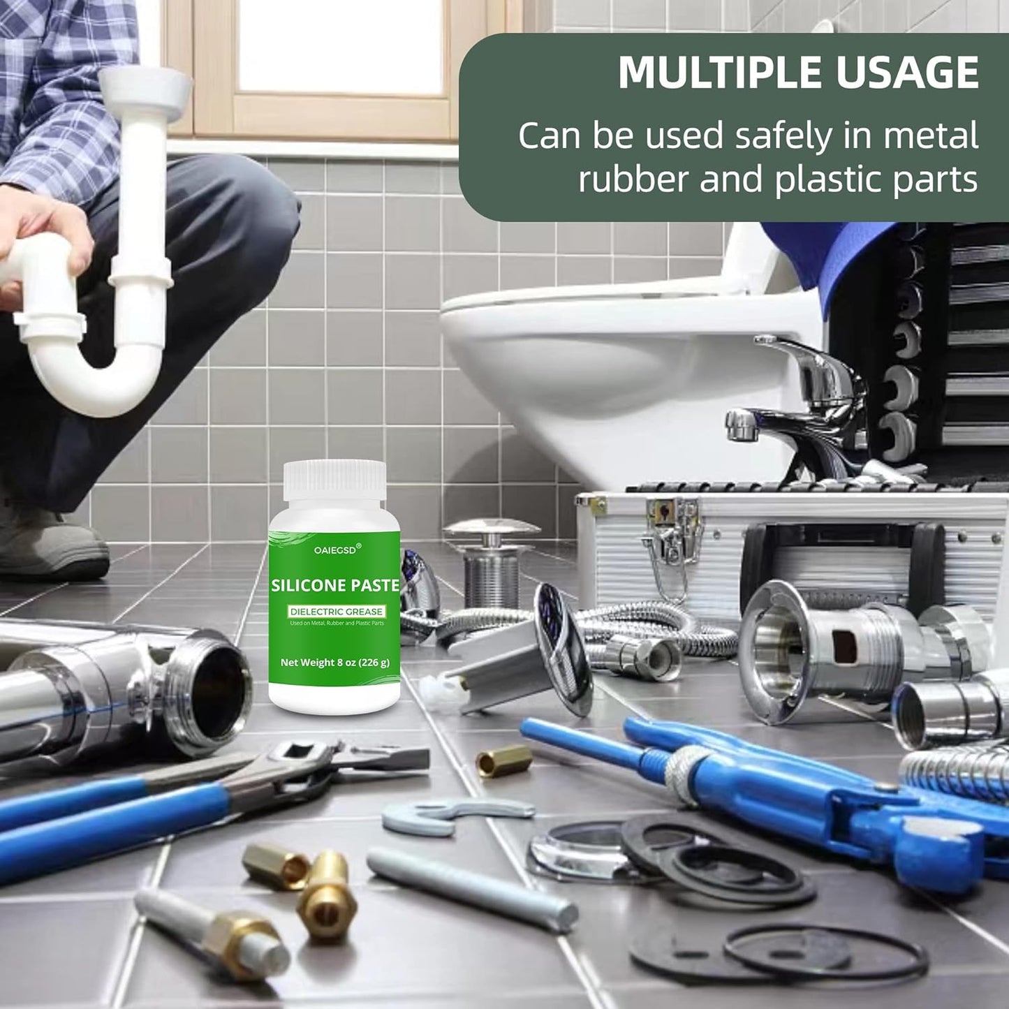 OAIEGSD Silicone Paste Dielectric Grease Used on Metal, Rubber and Plastic Parts 8oz (226g)