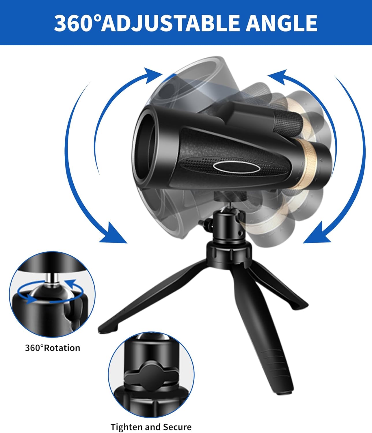 Monocular Telescope with Smartphone Adapter Tripod