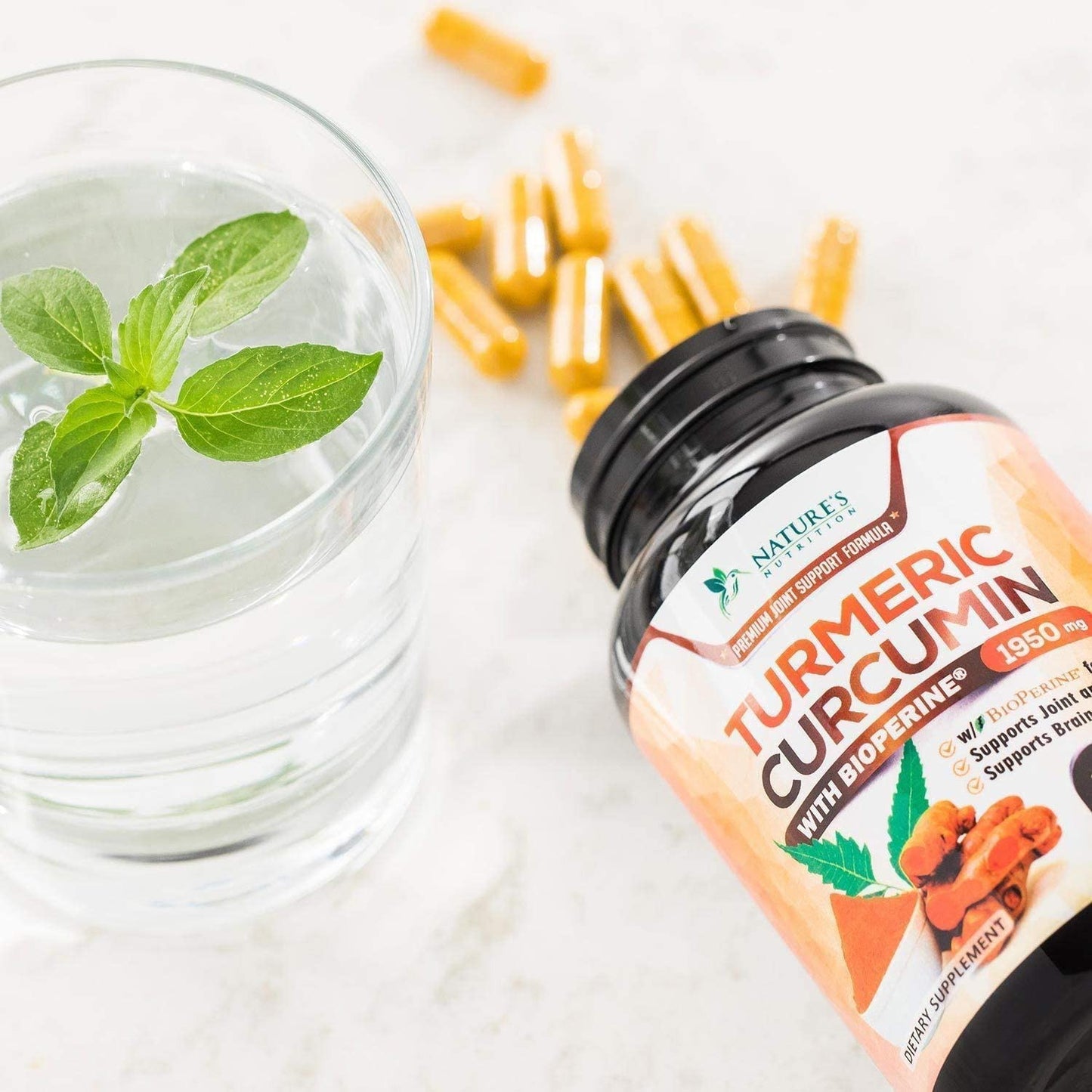 Turmeric Curcumin with BioPerine 95% Curcuminoids 1950mg with Black Pepper Made in USA 120 Capsules