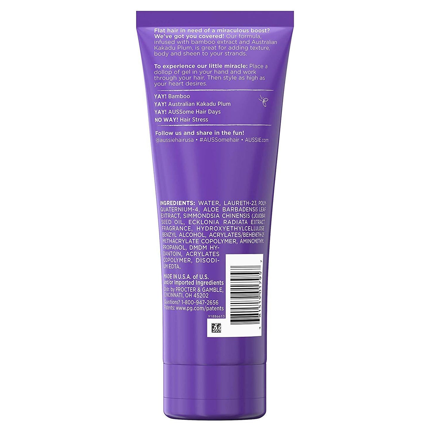 Aussie Headstrong Volume Gel with Bamboo & Australian Kakadu Plum, Maximum Hold 7 oz (198 g)