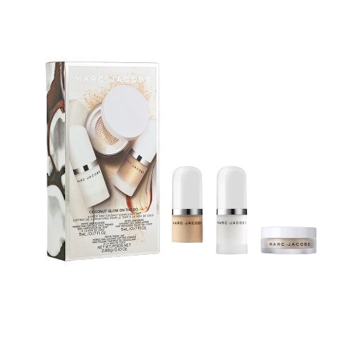 AUTHENTIC Marc Jacobs Coconut Glow On The Go 3 Piece Mini Coconut Complexion Set