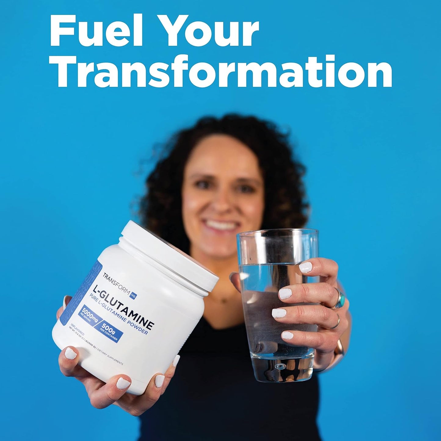 Transform HQ L-Glutamine Pure Powder 5000mg Unflavored Supplement 17.6oz / 500g
