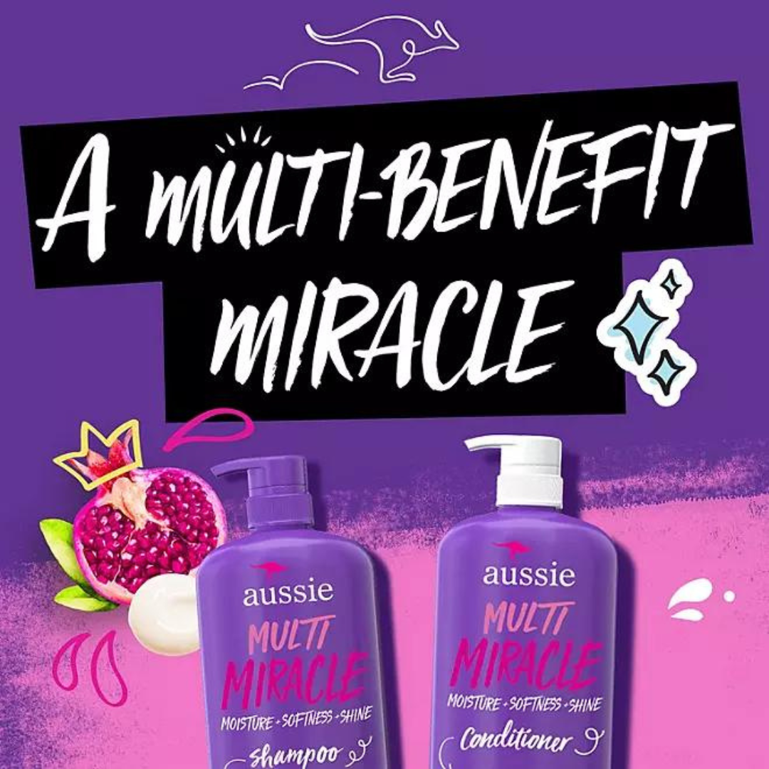 Aussie Multi Miracle Conditioner with Pomegranate & Shea Butter For All Hair Types 33.8 Fl oz / 1L