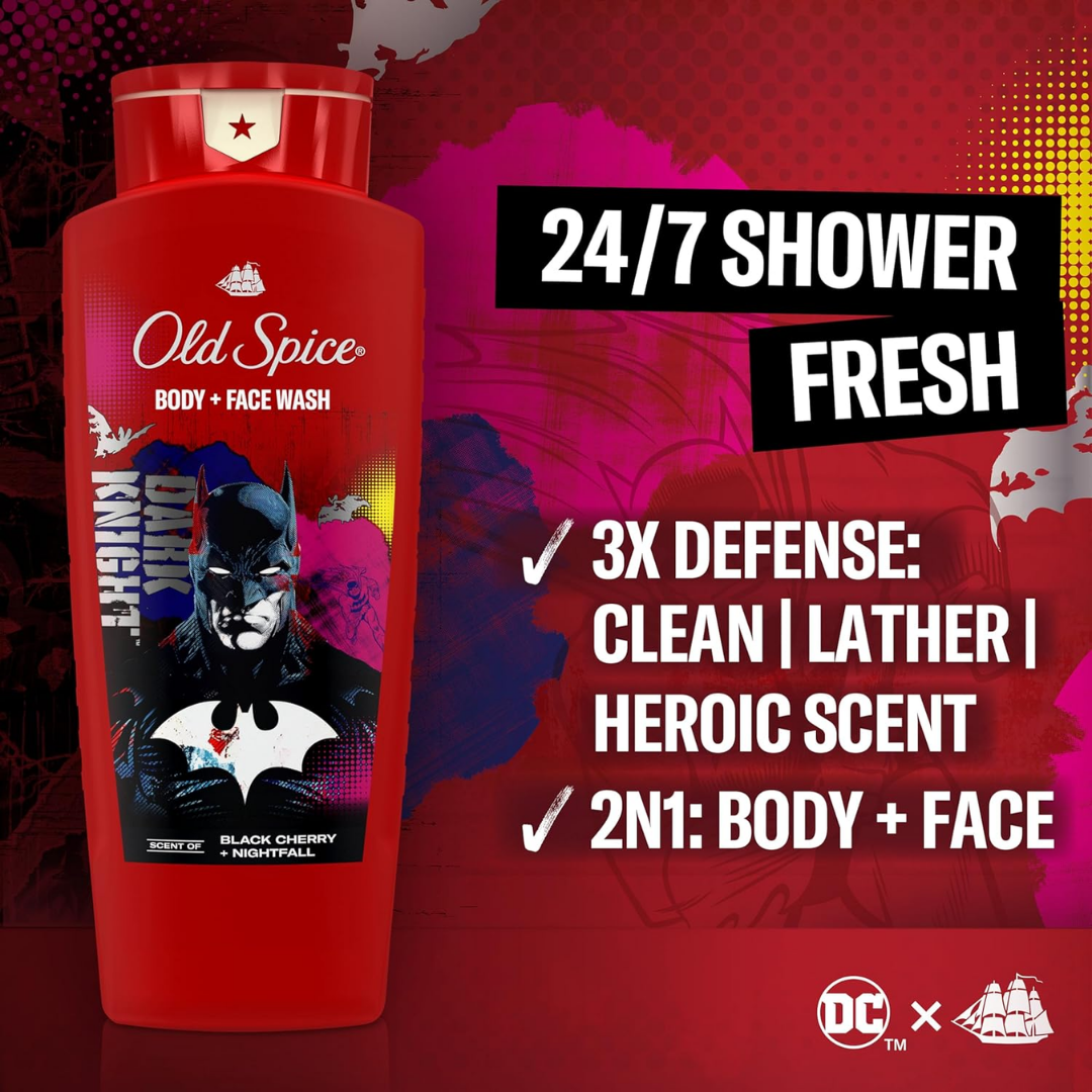 Old Spice Body + Face Wash Black Cherry + Nightfall, 709 ml / 24 oz