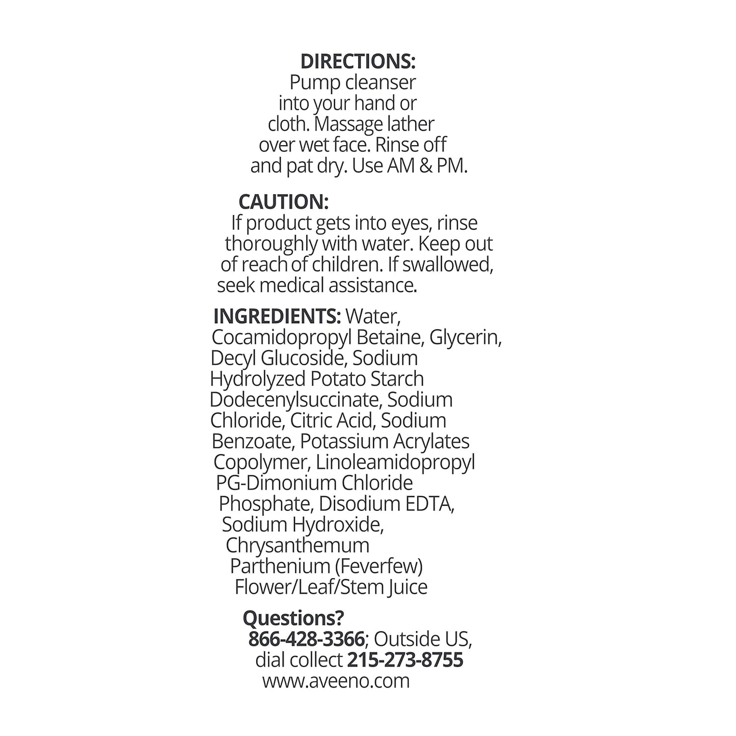 Aveeno Calm + Restore Redness Relief Foaming Cleanser for Sensitive Skin 6.0 fl oz (180ml)