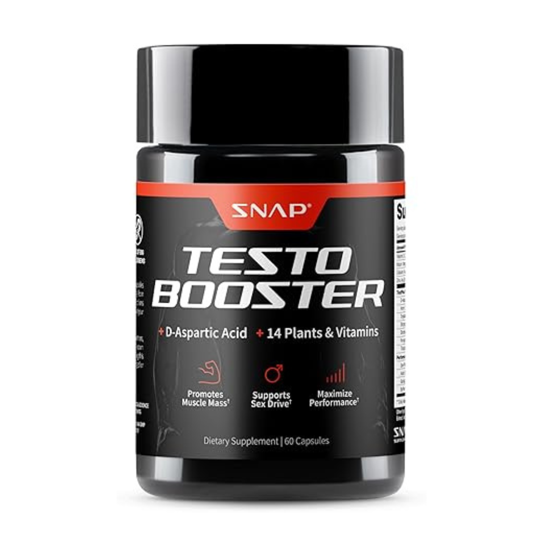 SNAP Supplements Testo Booster Acid + 14 Plants & Vitamins, 60 Capsules