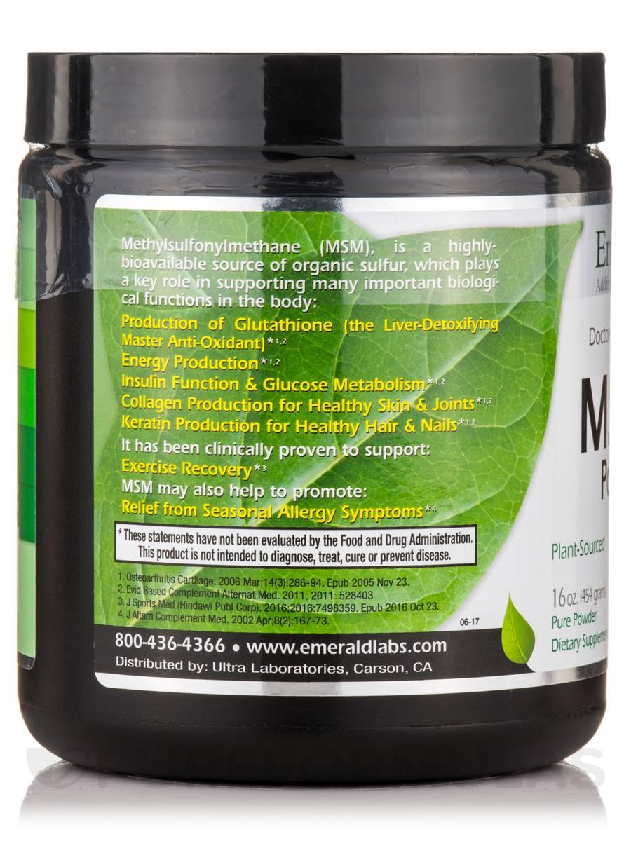 Emerald Doctor-Formulated MSM Powder 16 oz (454 grams)