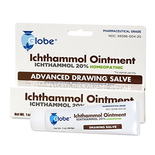 Globe Ichthammol Ointment 20%, (Drawing Salve) 1oz Tube28.3g