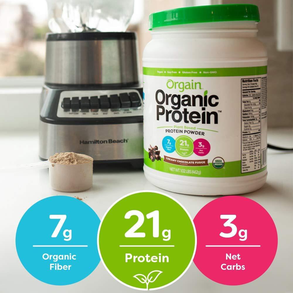 Orgain Organic Protein Plant Based Protein Powder, Creamy Chocolate Fudge (2.03 LBS / 920g)