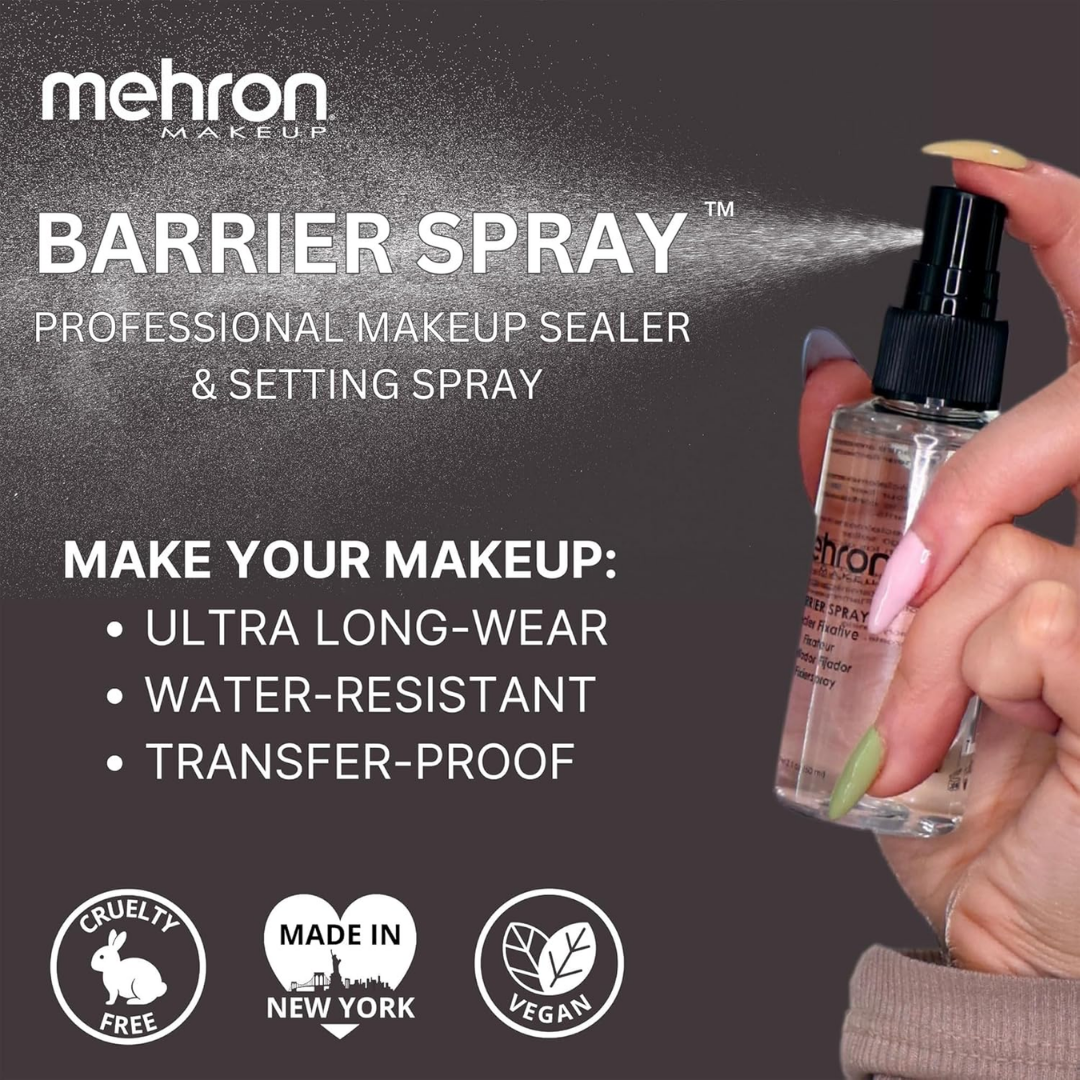 Mehron Makeup Barrier Spray Sealer Fixative, 2 oz / 60 ml