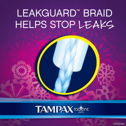 TAMPAX Radiant Tampons, Duo Pack 48 Regular &amp; 36 Super Absorbency, 84 Count